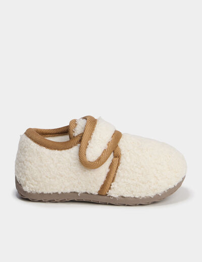Chaussons bottillons effet polaire sable b&eacute;b&eacute; gar&ccedil;on