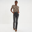 T-shirt coton col rond manches courtes beige moyen femme