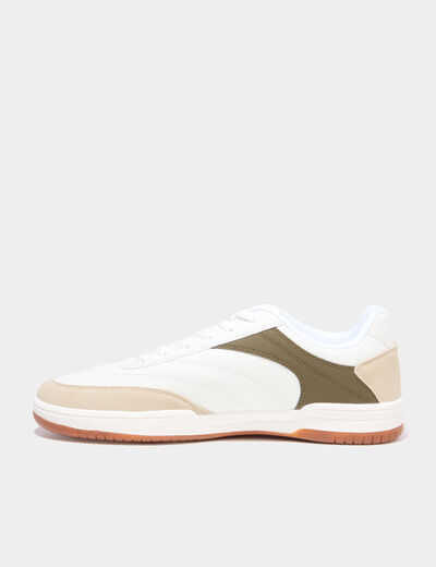 Baskets basses &agrave; lacets blanc homme