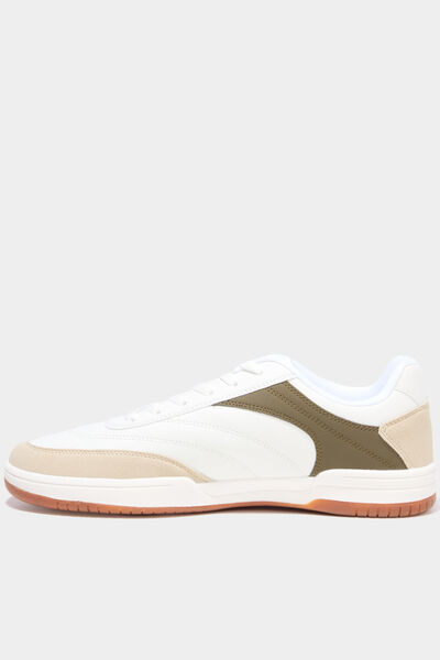 Baskets basses &agrave; lacets blanc homme