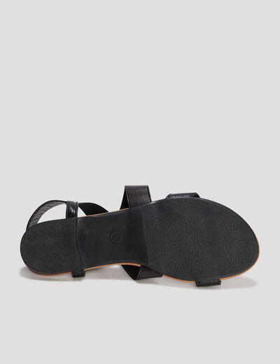 Sandales plates noir femme