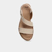 Sandales compens&eacute;es confortables blanc femme