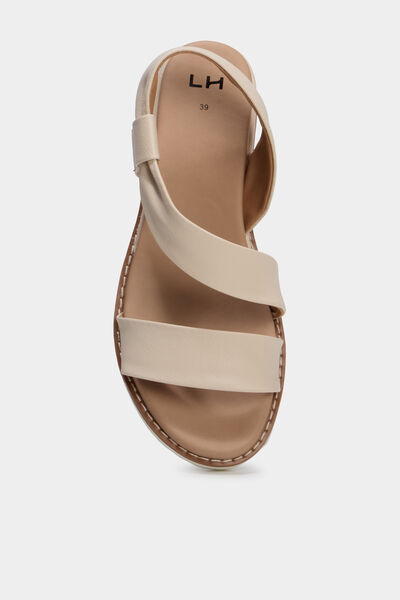 Sandales compens&eacute;es confortables blanc femme