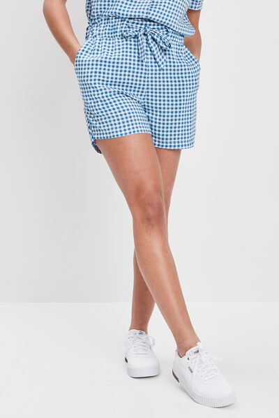 Short ample fluide bleu pastel femme