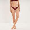 Tanga en dentelle doublure coton bordeaux femme
