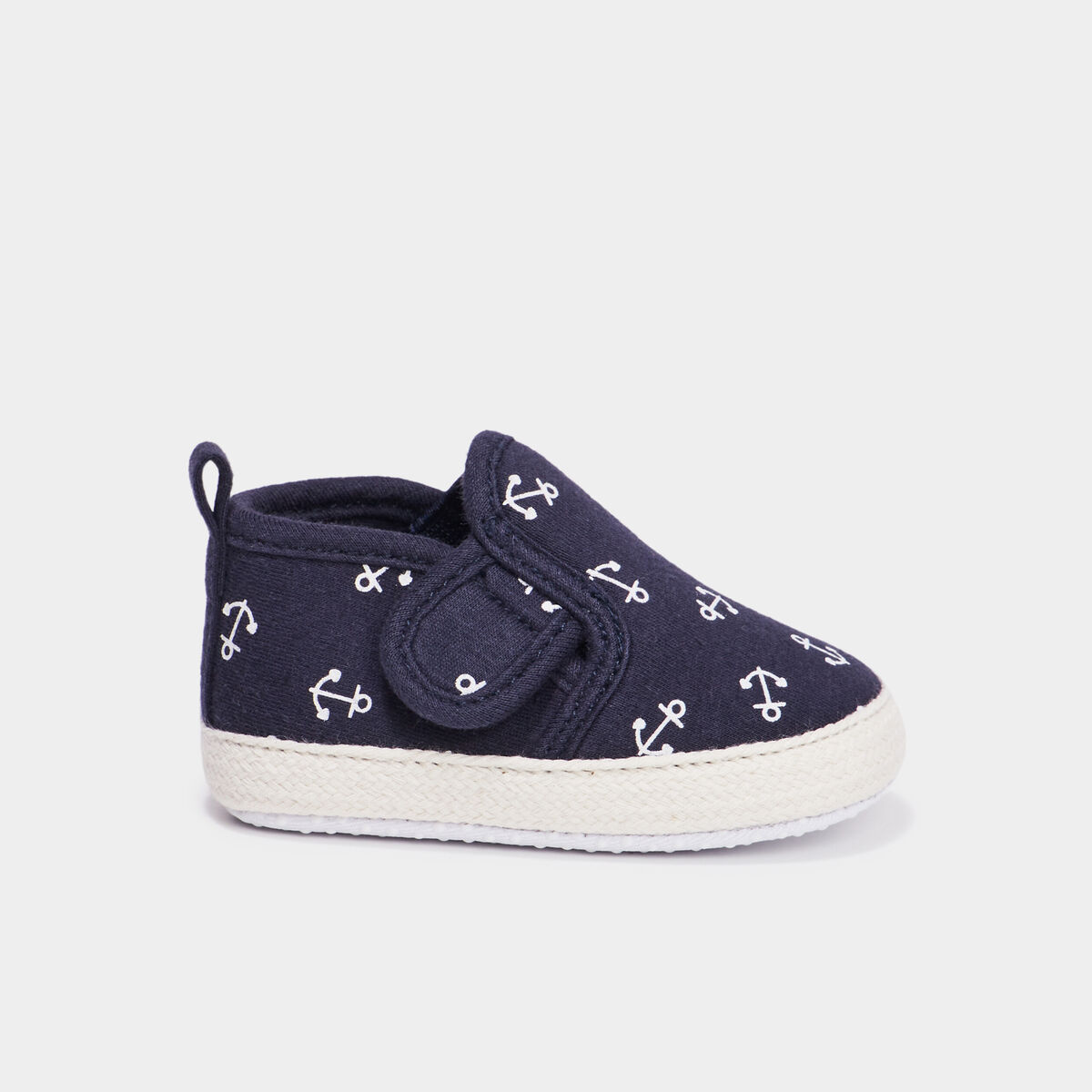Bottons layette à scratchs bleu marine bébé garçon