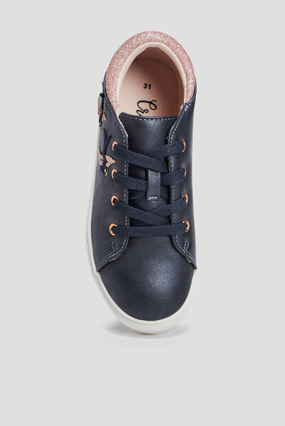 Tennis à lacets Creeks bleu marine fille