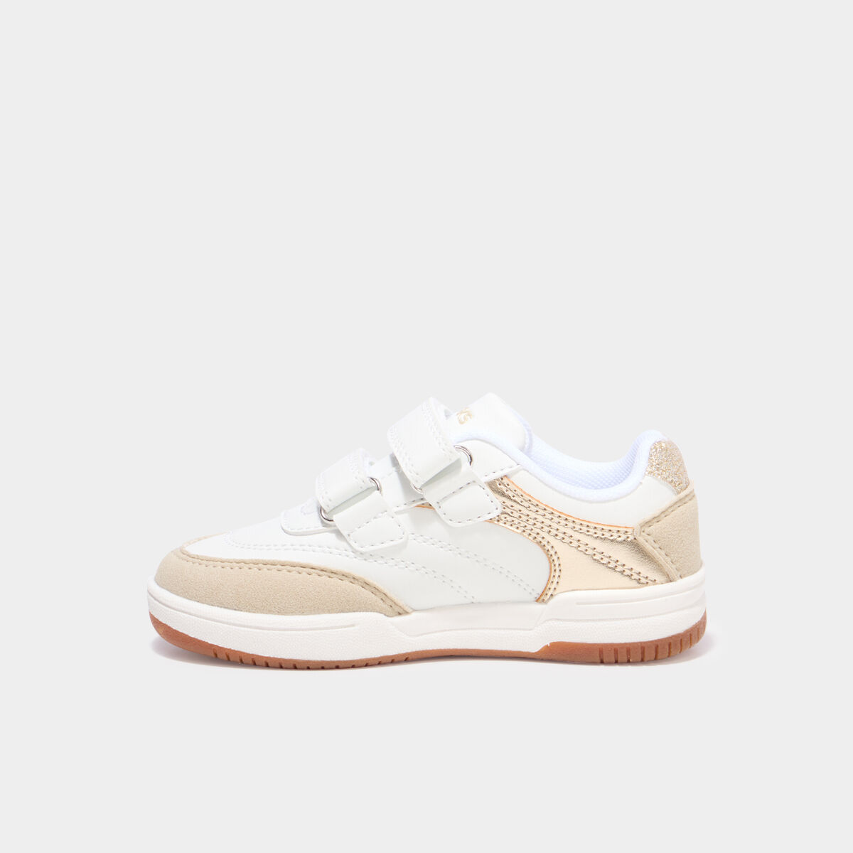 Baskets basses avec scratchs blanc fille