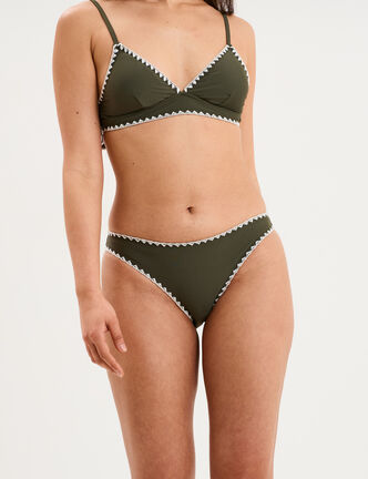 Bas de maillot de bain vert kaki femme