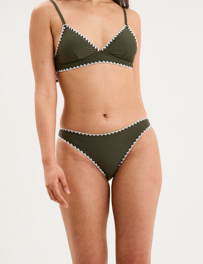 Bas de maillot de bain vert kaki femme