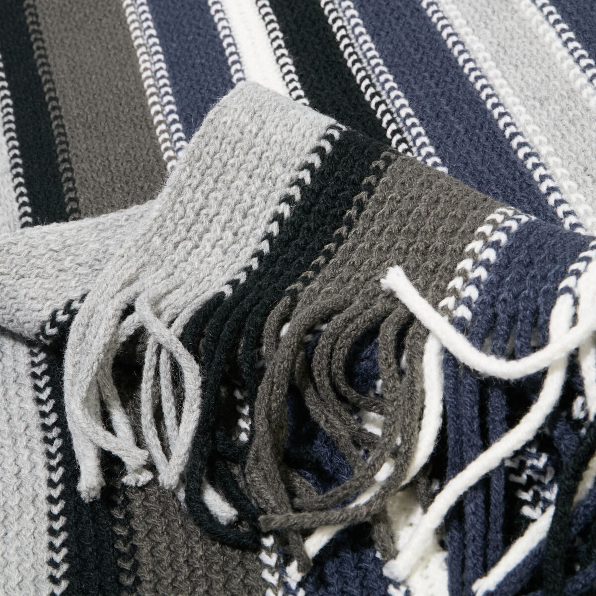 Écharpe à franges multicolore homme