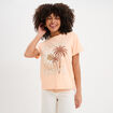 T-shirt manches courtes coton orange fluo femme