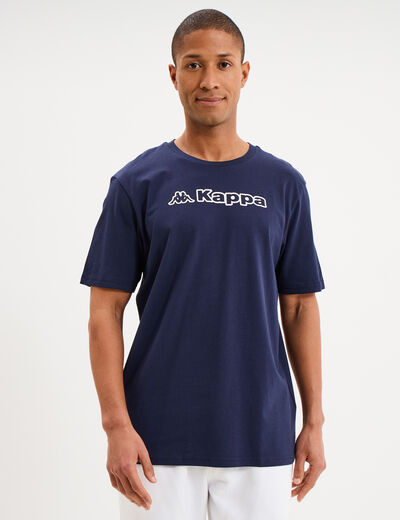 T-shirt avec manches courtes coton Kappa bleu marine homme