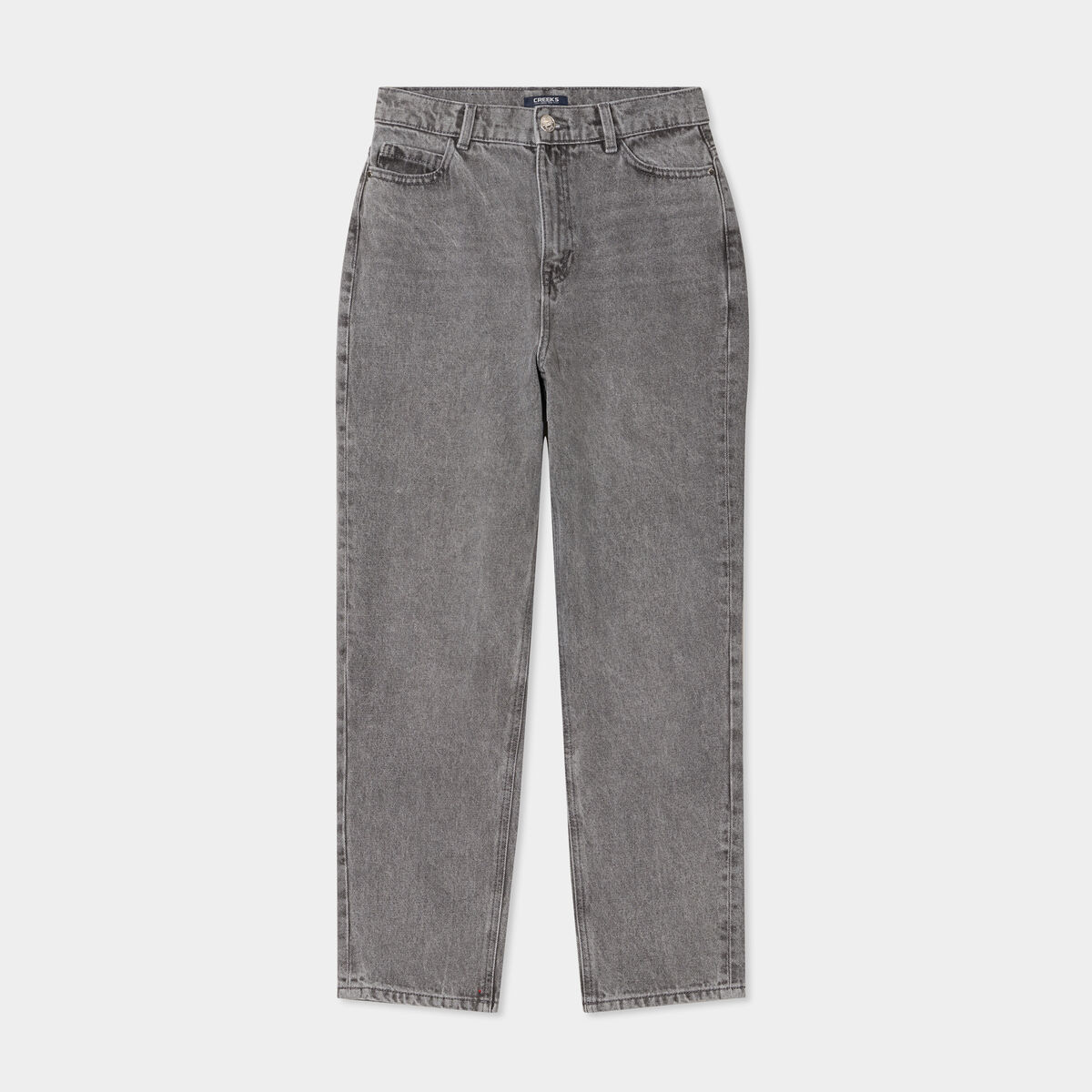 Jeans mom 7/8ème taille haute Creeks denim gris clair femme