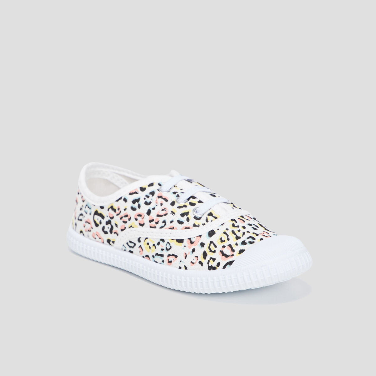 Tennis en toile à lacets multicolore fille