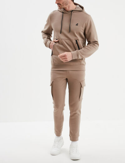 Sweat à capuche hoodie Liberto taupe homme