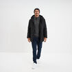 Pull col montant boutonn&eacute; et torsades gris fonc&eacute; homme