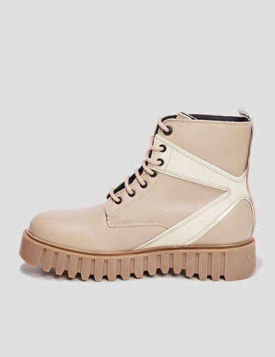 Bottines en cuir Kickers Kickfab sable femme