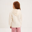 Sweat &agrave; capuche hoodie &agrave; logo creme fille