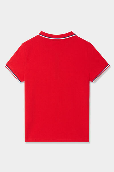 Polo manches courtes coton rouge gar&ccedil;on