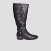 Bottes plates avec la&ccedil;age noir femme