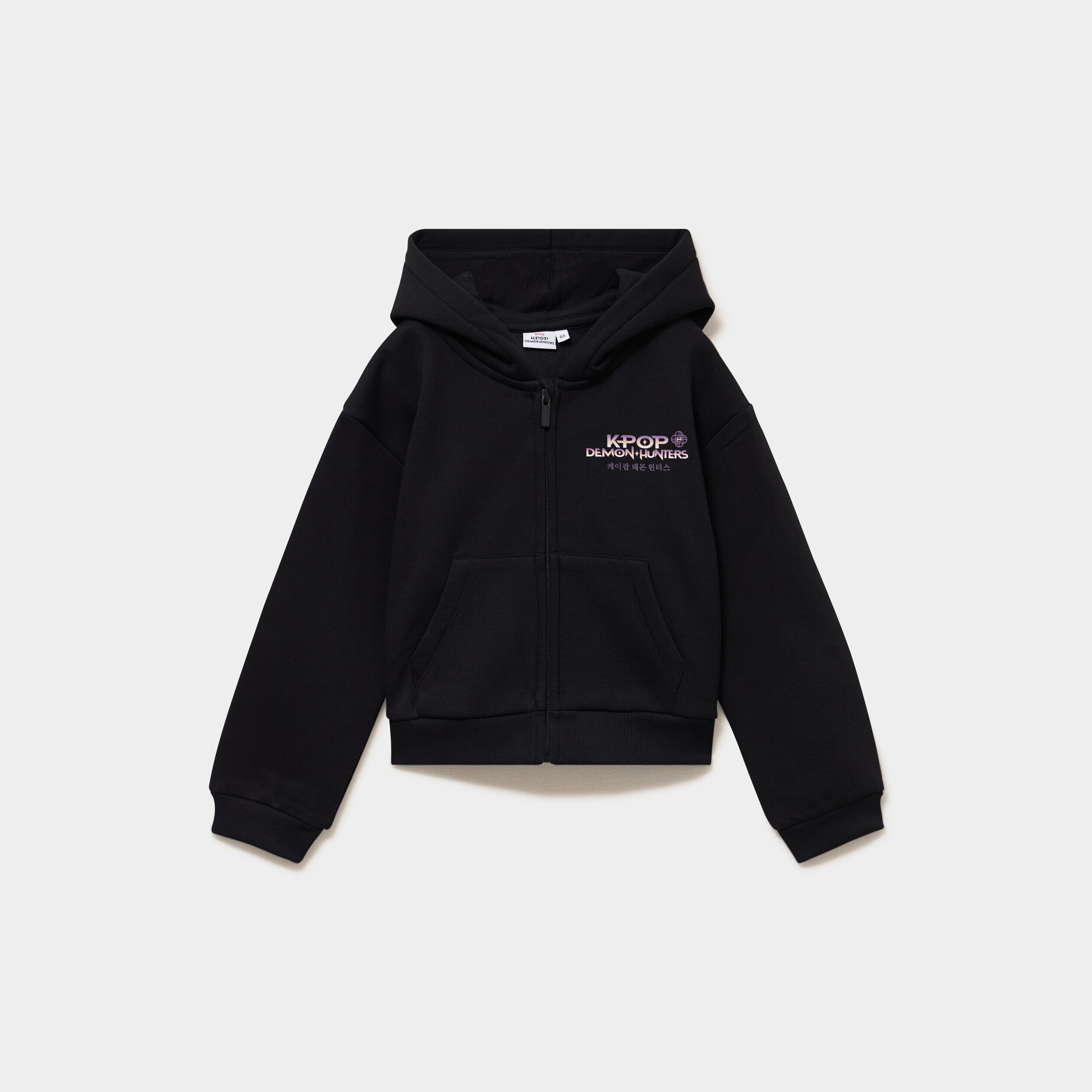 Sweat zippé à capuche Kpop Demon Hunters noir fille