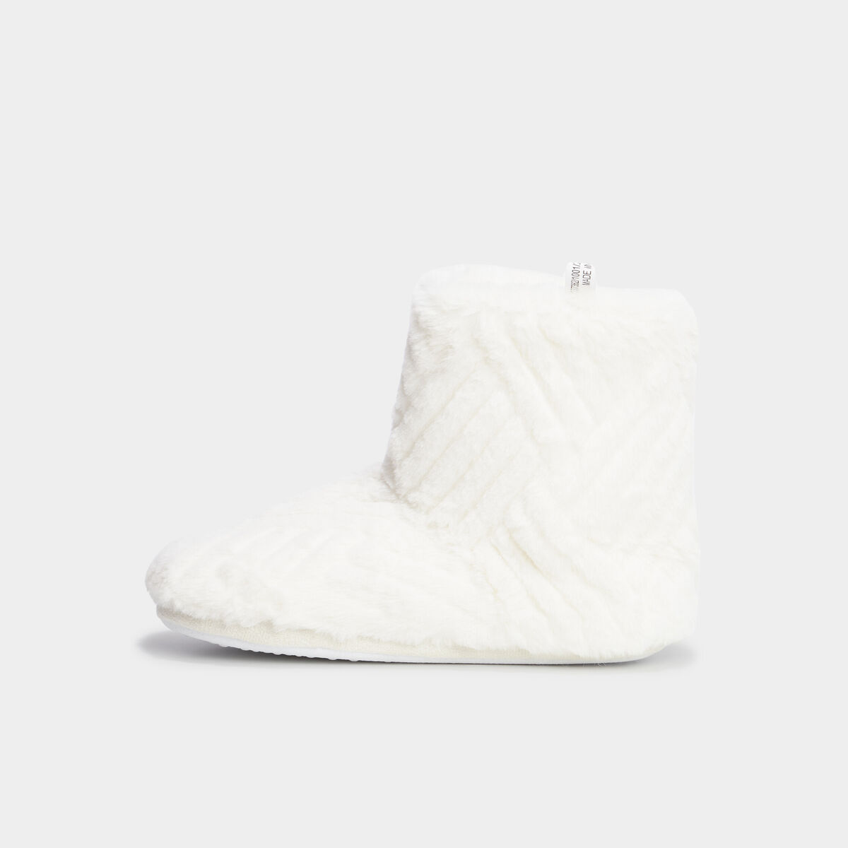 Chaussons bottines fourr&eacute;s blanc femme