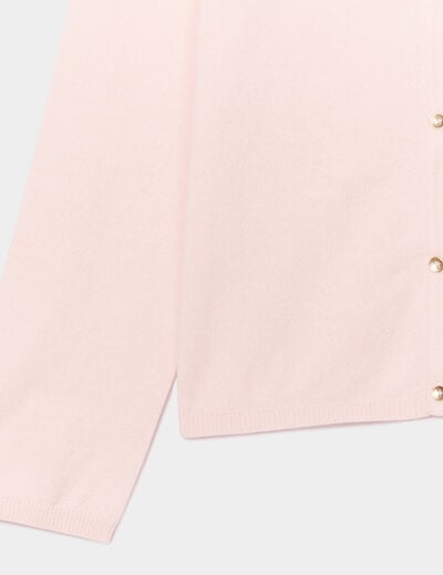 Gilet boutonné rose fille