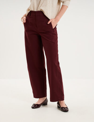 Pantalon ballon taille haute violet fonc&eacute; femme