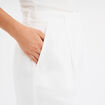 Pantalon large avec pinces blanc femme