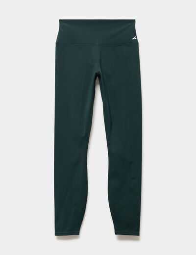 Legging de sport gainant taille haute vert fonc&eacute; femme