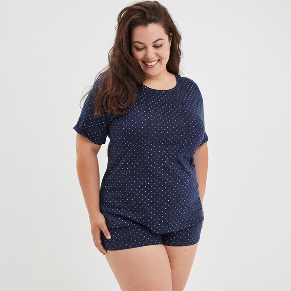ensemble pyjama short 2 pieces modavista bleu femmegt Ensemble pyjama short 2 pièces Modavista bleu femme grande taille