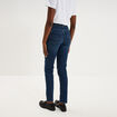 Jean skinny taille haute bleu fonc&eacute; femme