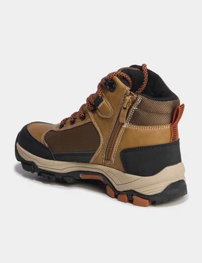 Boots zipp&eacute;es &agrave; lacets camel gar&ccedil;on