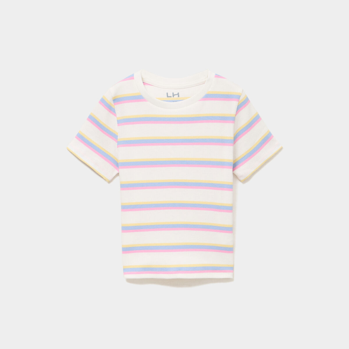 T-shirt c&ocirc;tel&eacute; manches courtes ecru fille