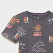 T-shirt manches courtes coton gris anthracite gar&ccedil;on