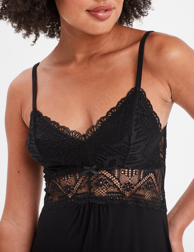 Combinette avec dentelle noir femme