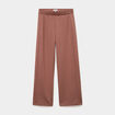 Pantalon de jogging large molletonn&eacute; marron femme