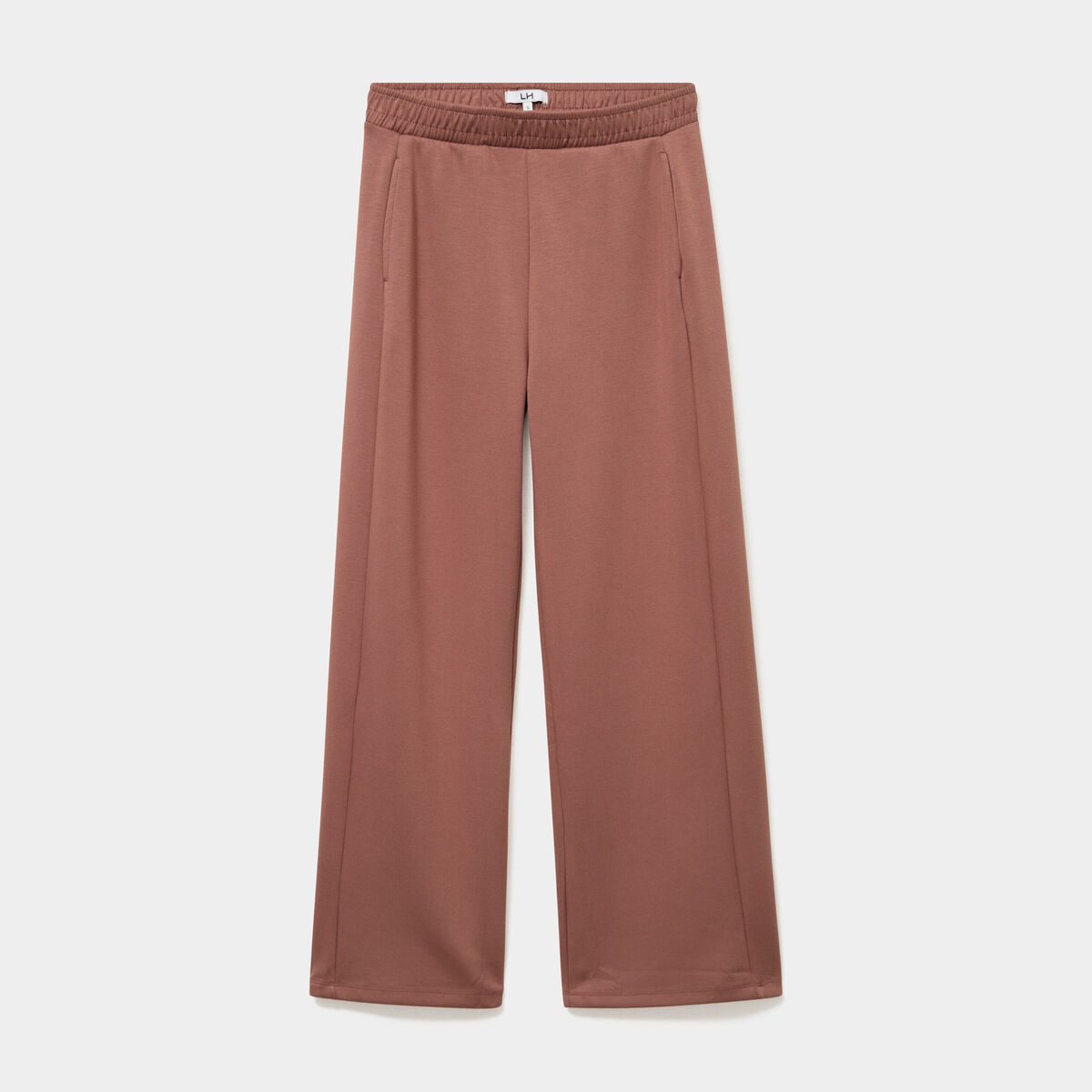 Pantalon de jogging large molletonn&eacute; marron femme