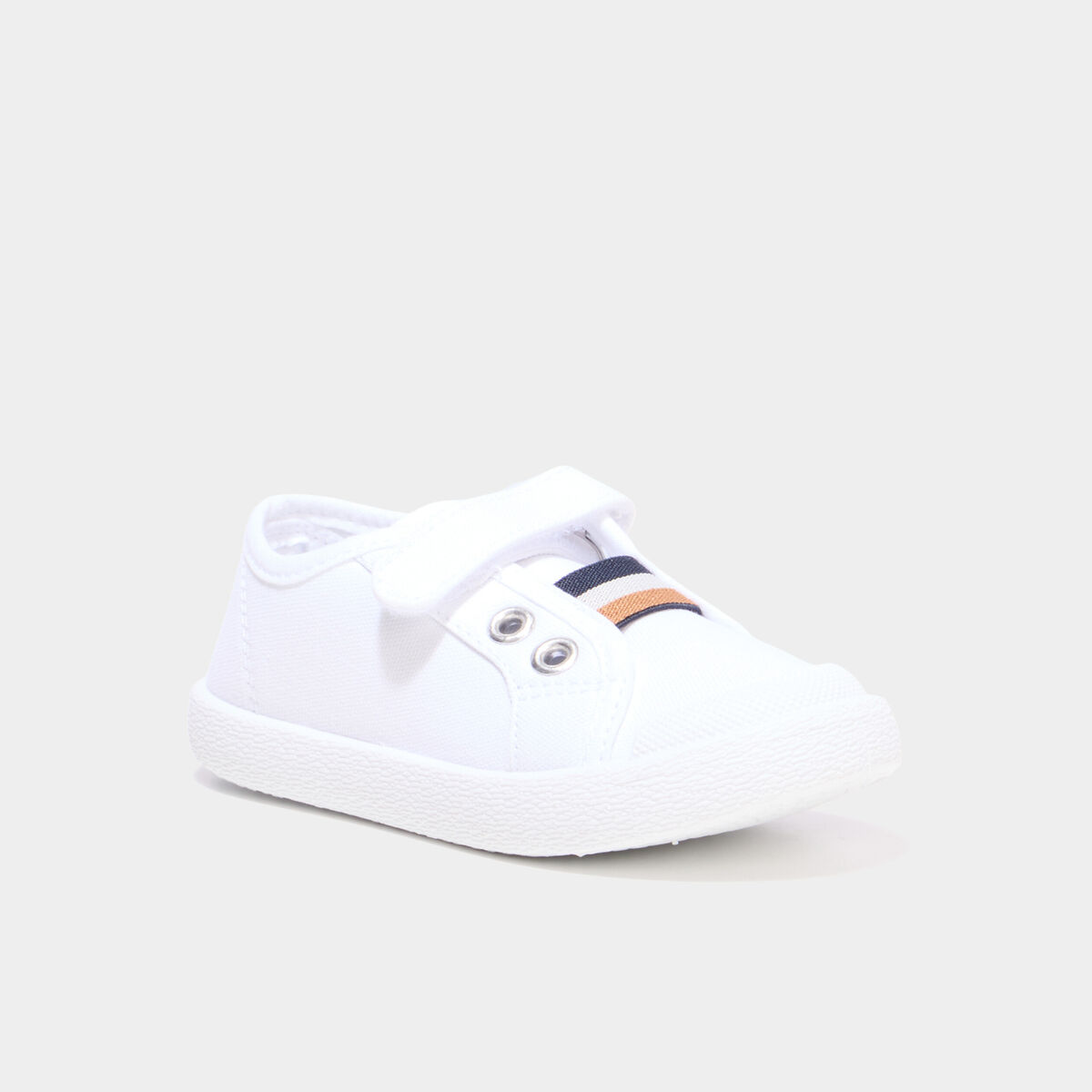 Tennis basses en toile bout renforc&eacute; blanc gar&ccedil;on