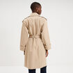 Trench long ceintur&eacute; beige femme