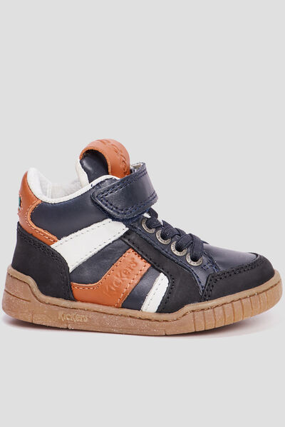 Bottillons en cuir Kickers Winckycdt noir bébé garçon