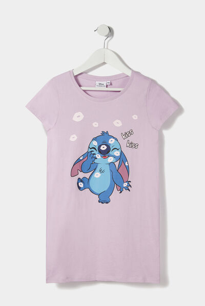 Chemise de nuit droite Lilo et Stitch parme fille