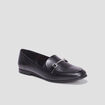 Mocassins plats avec boucles noir femme