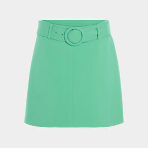 jupe trapeze courte ceinturee vert menthe femme Jupe trapèze courte ceinturée vert menthe femme