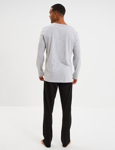 Ensemble pyjama 2 pièces coton gris clair homme