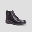 Boots zippées en cuir noir homme
