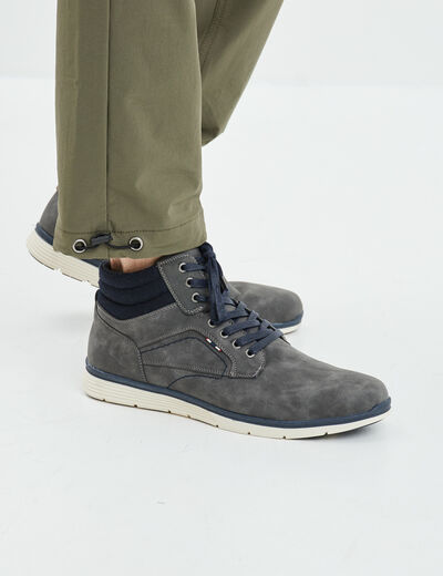 Boots à lacets gris homme