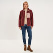 Veste zipp&eacute;e effet sherpa 3 poches vieux rose femme