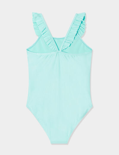 Maillot de bain 1 pièce à paillettes vert fille